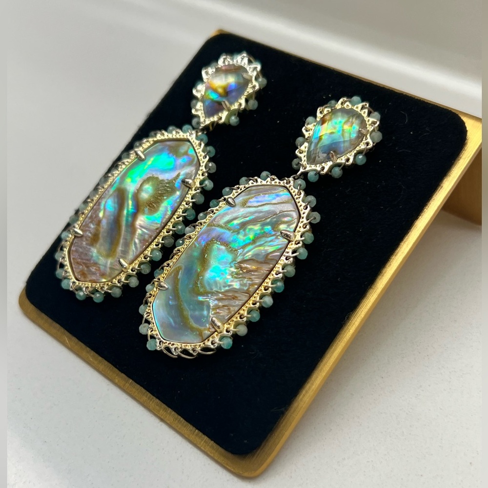 Sold Out | Kendra Scott Parsons Abalone Turquoise Beaded Statement Earrings